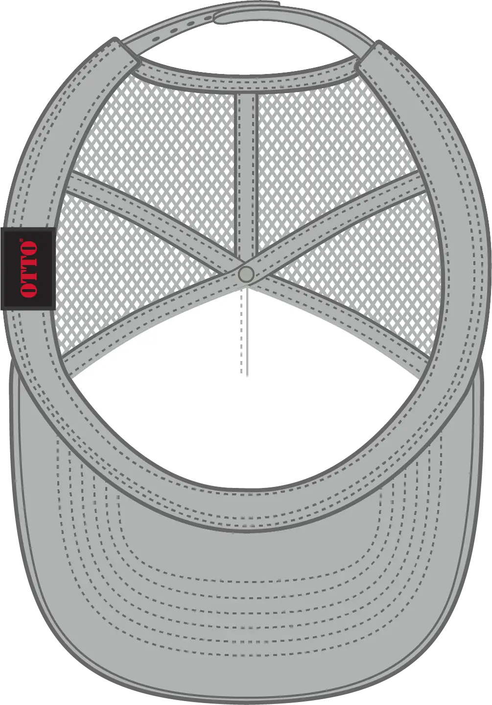 Otto 39-165 5 Panel High Crown Mesh Back Trucker Cap - Silver Gray - 6 1/2’’ - 7 5/8’’
