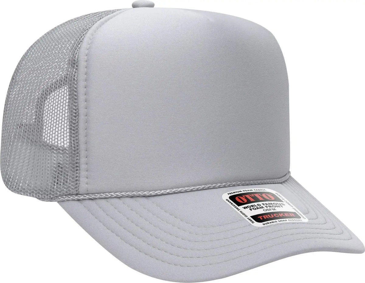 Otto 39-165 5 Panel High Crown Mesh Back Trucker Cap - Silver Gray - 6 1/2’’ - 7 5/8’’