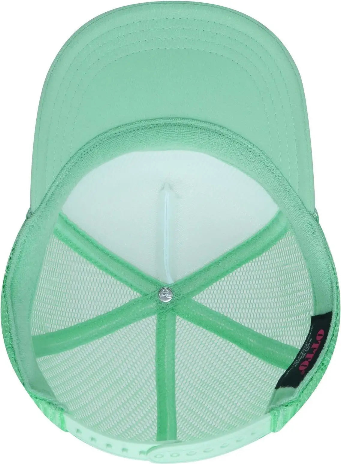 Otto 39-165 5 Panel High Crown Mesh Back Trucker Cap - Sm Grn/wht/sm Grn