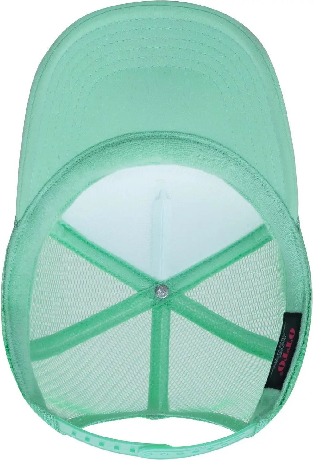 Otto 39-165 5 Panel High Crown Mesh Back Trucker Cap - Sm Grn/wht/sm Grn