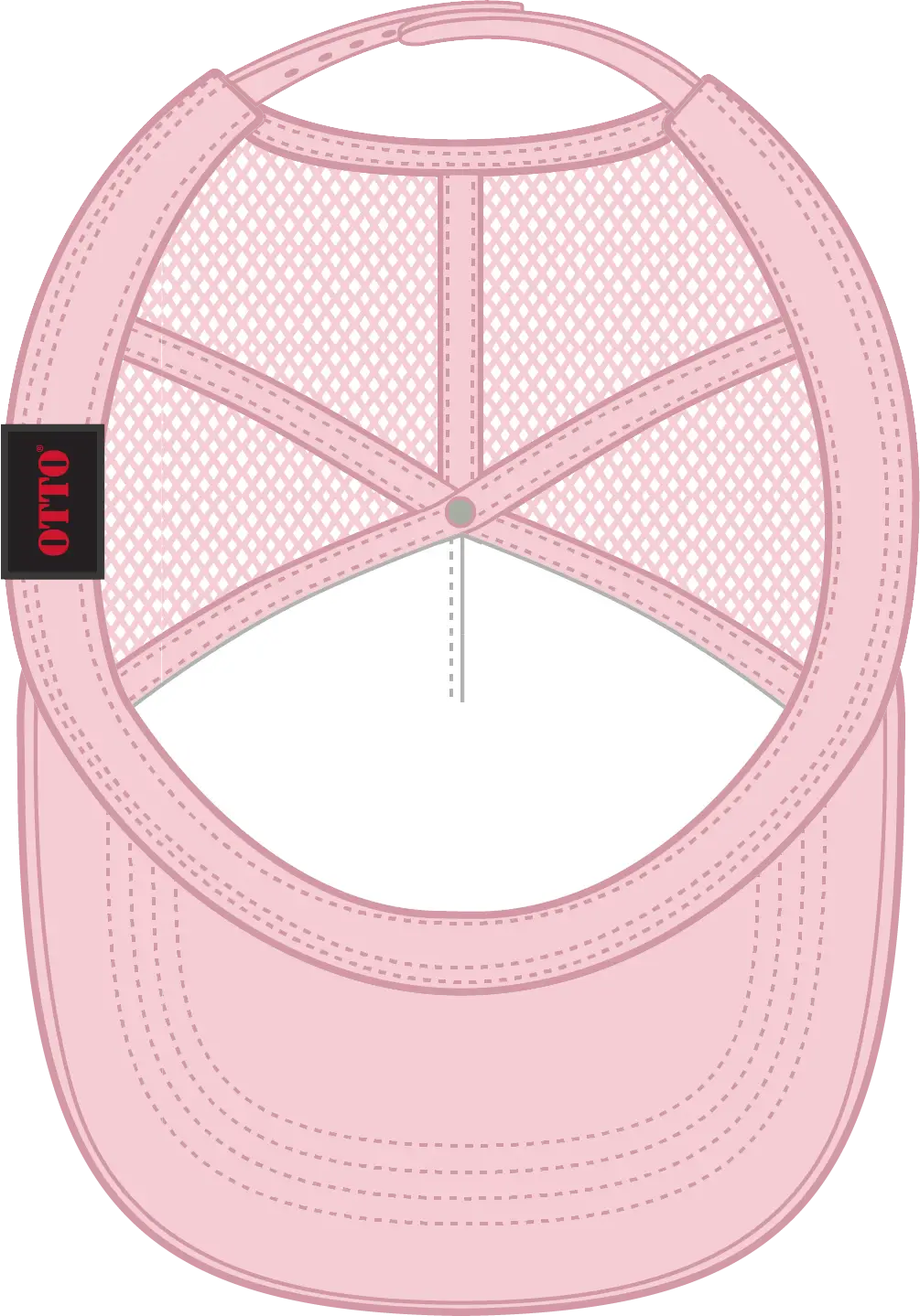 Otto 39-165 5 Panel High Crown Mesh Back Trucker Cap - Soft Pink