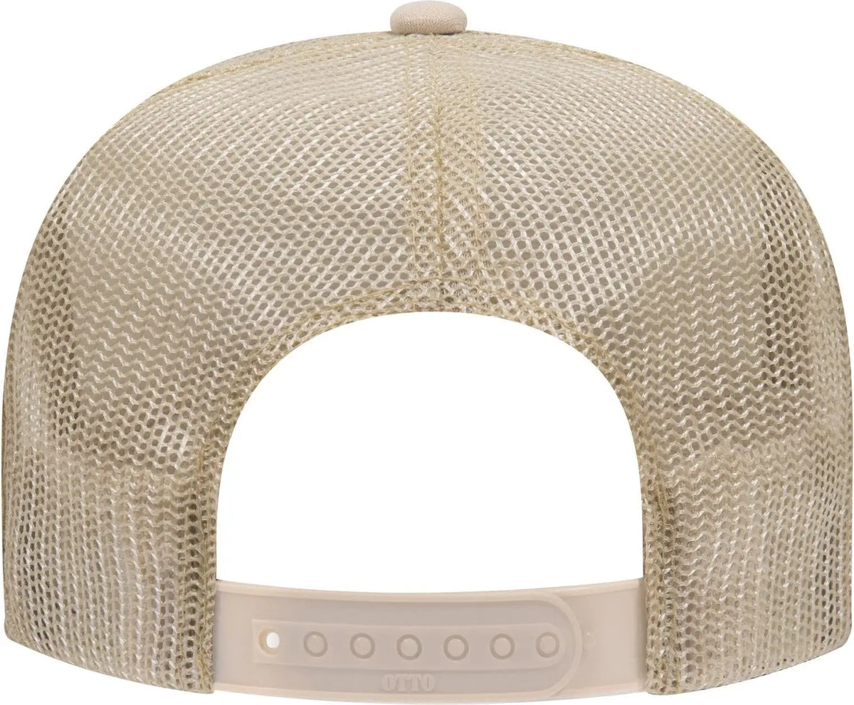 Otto 39-165 5 Panel High Crown Mesh Back Trucker Cap - Tan - 6 1/2’’ - 7 5/8’’