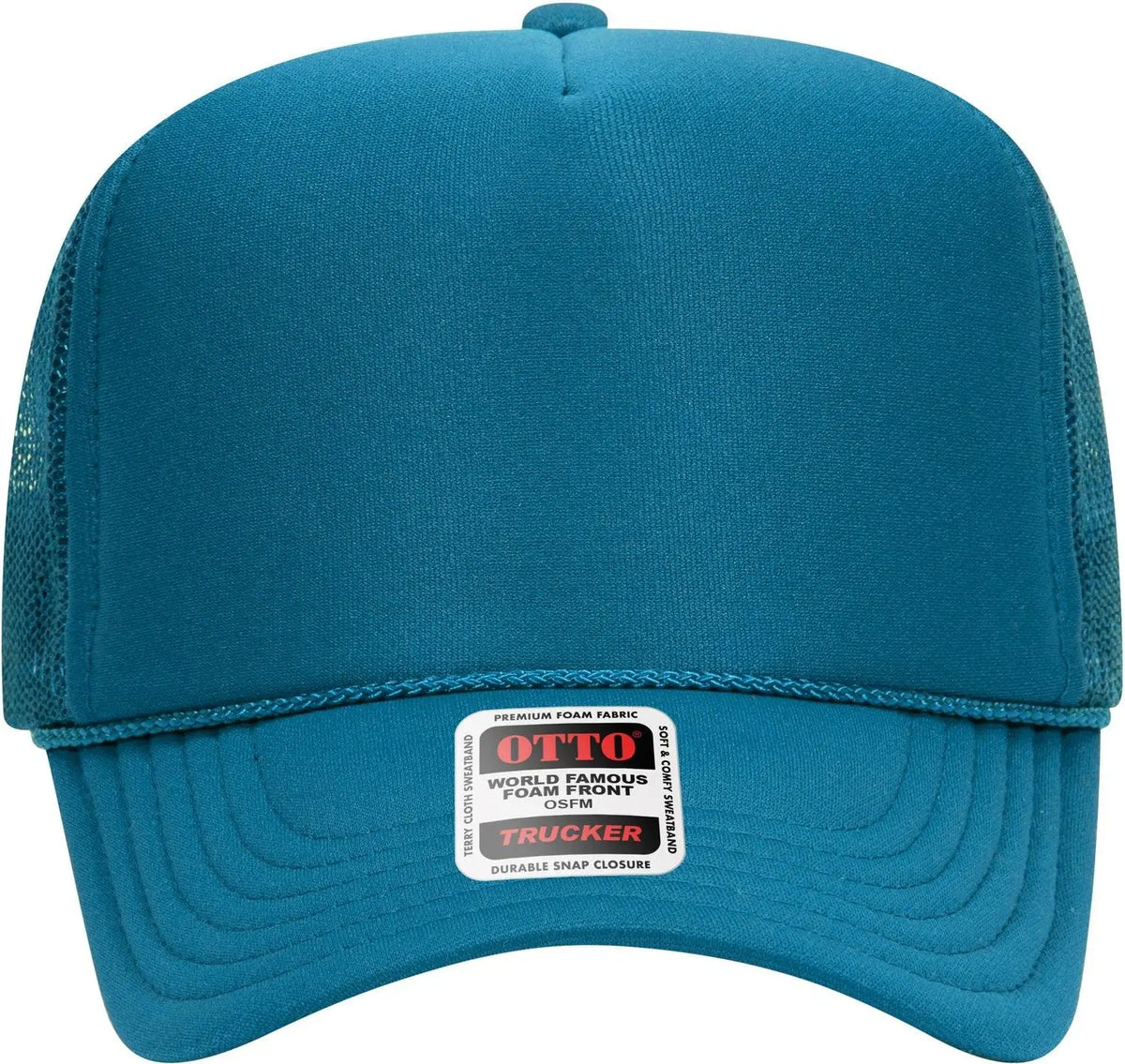 Otto 39-165 5 Panel High Crown Mesh Back Trucker Cap - Turquoise