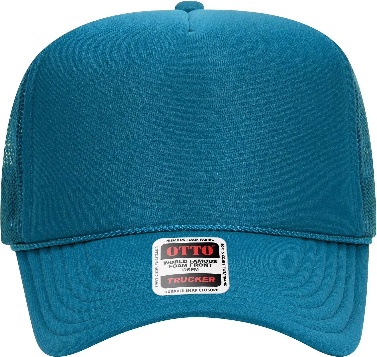 Otto 39-165 5 Panel High Crown Mesh Back Trucker Cap - Turquoise