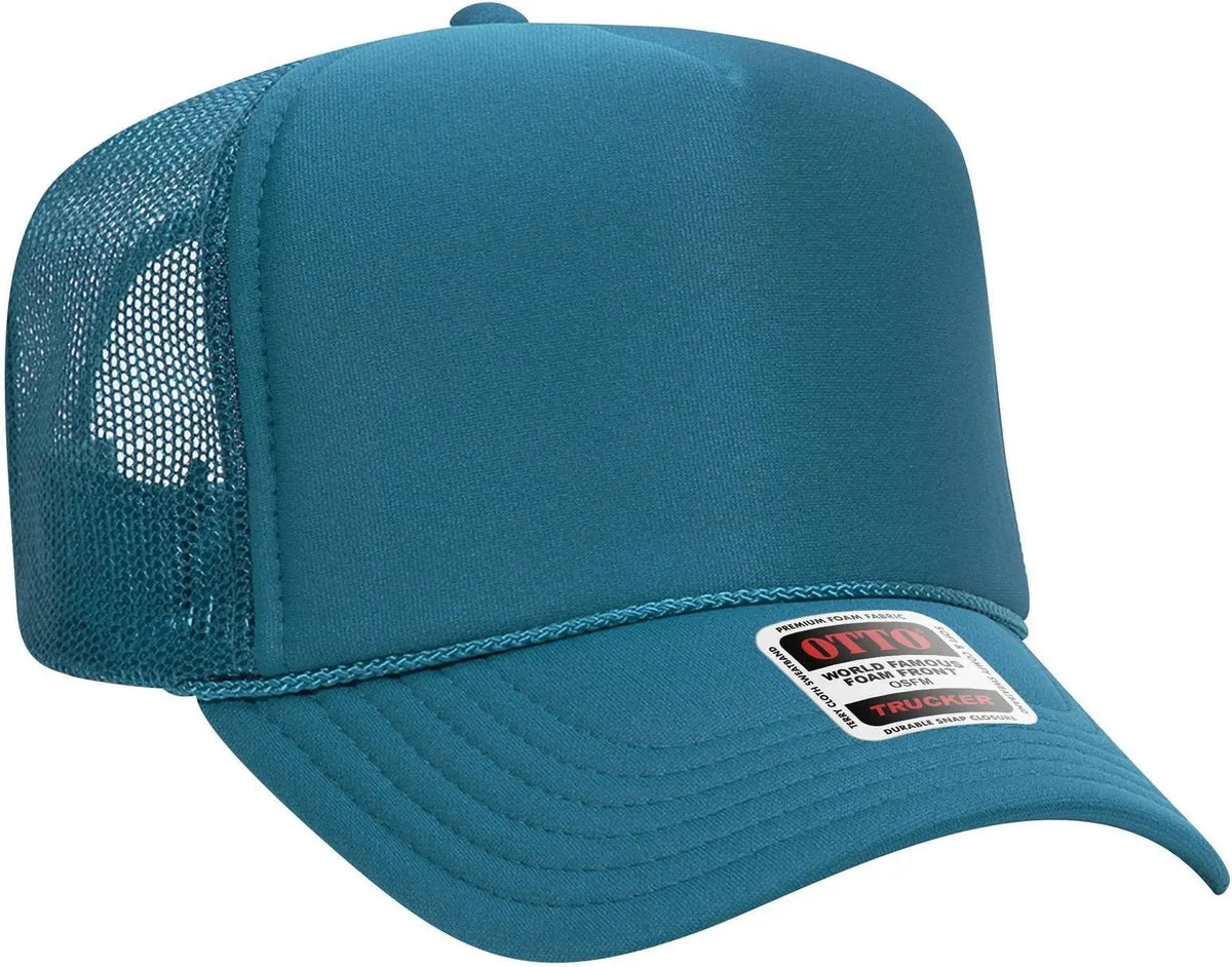 Otto 39-165 5 Panel High Crown Mesh Back Trucker Cap - Turquoise