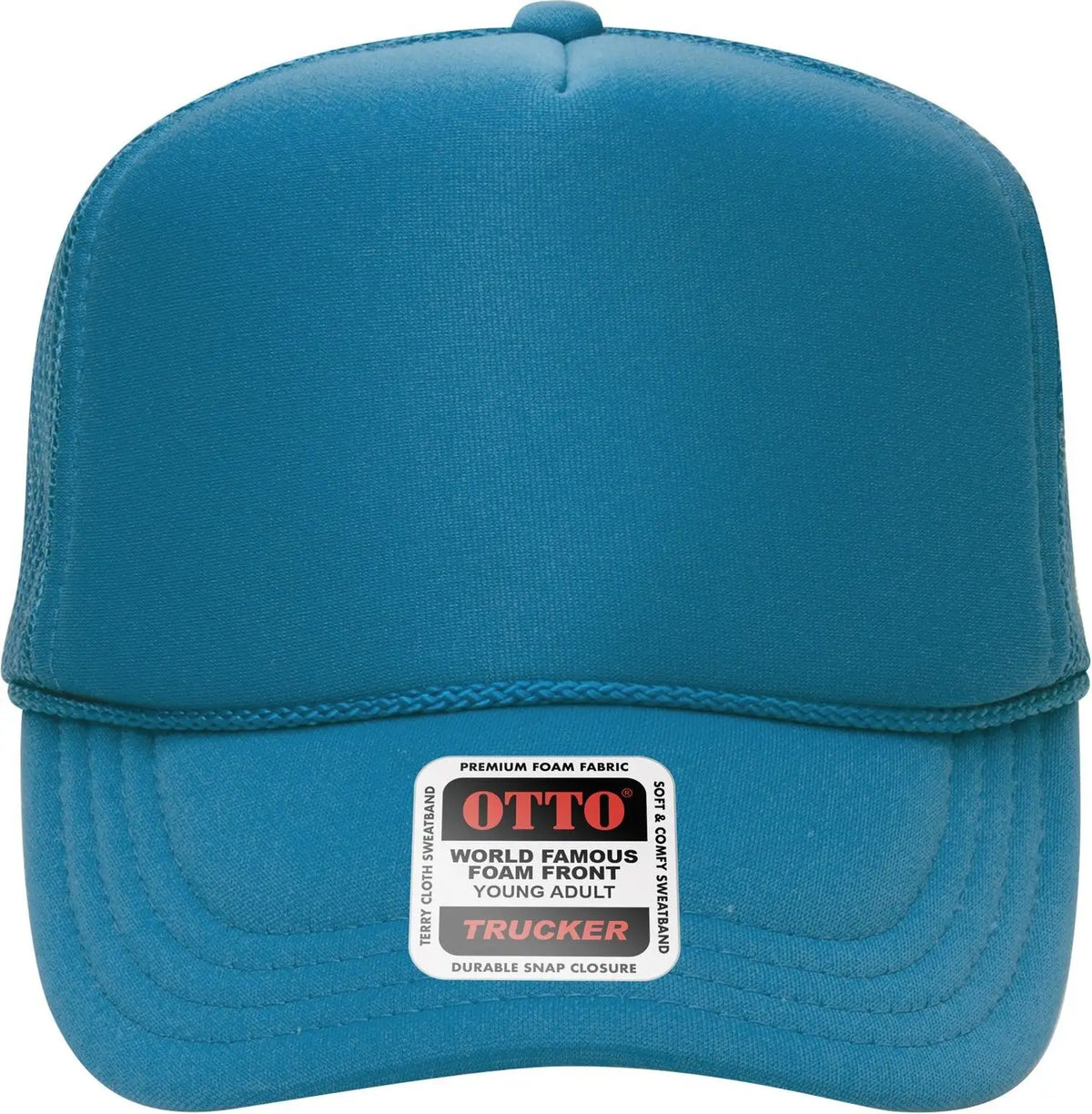Otto 39-165 5 Panel High Crown Mesh Back Trucker Cap - Turquoise