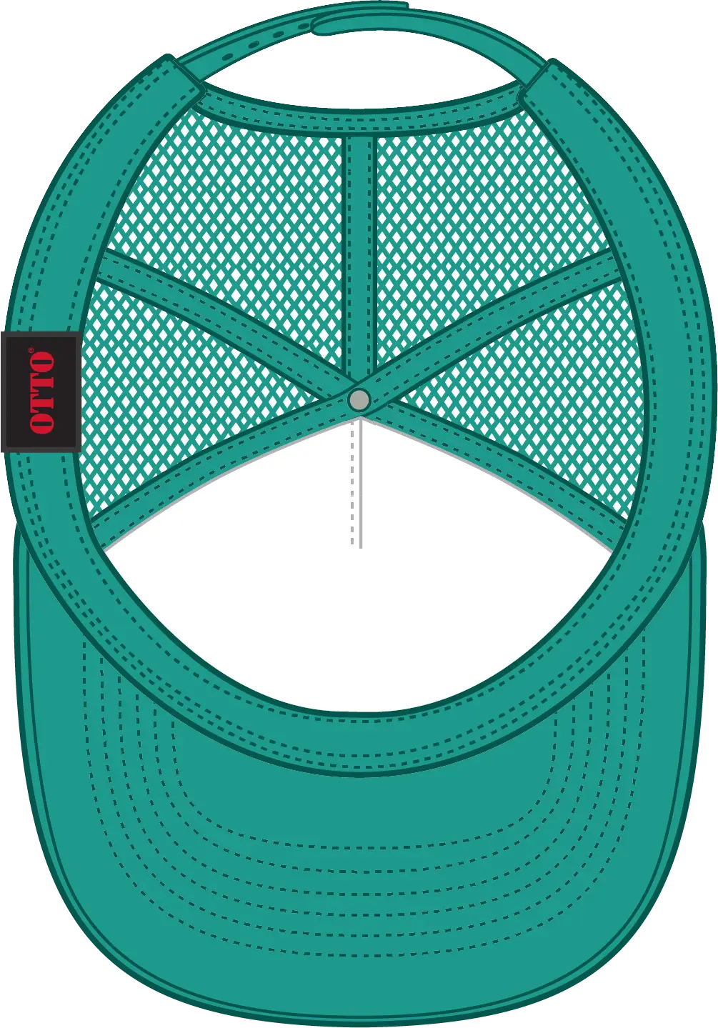 Otto 39-165 5 Panel High Crown Mesh Back Trucker Cap - Turquoise