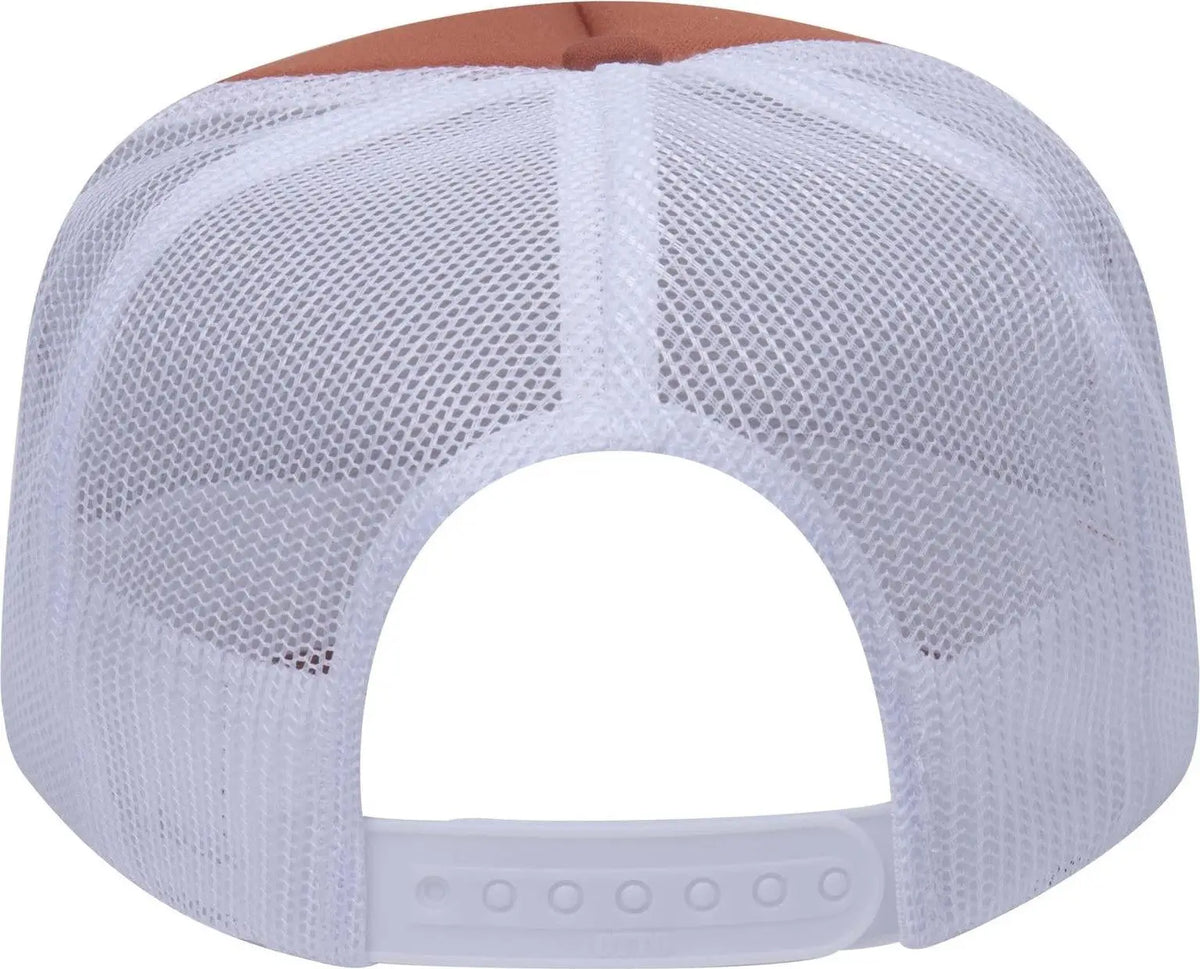 Otto 39-165 5 Panel High Crown Mesh Back Trucker Cap - Tx Org/tx Org/wht - 6 1/2’’ - 7 5/8’’