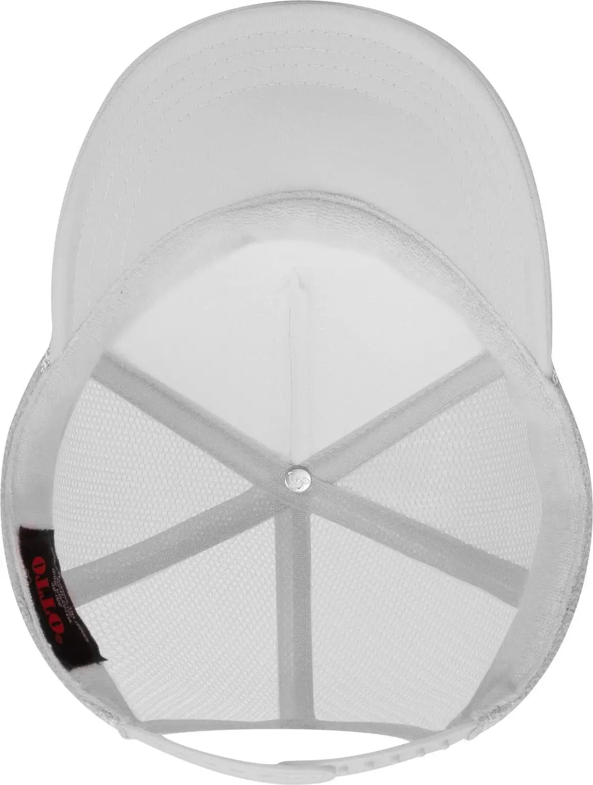 Otto 39-165 5 Panel High Crown Mesh Back Trucker Cap - White