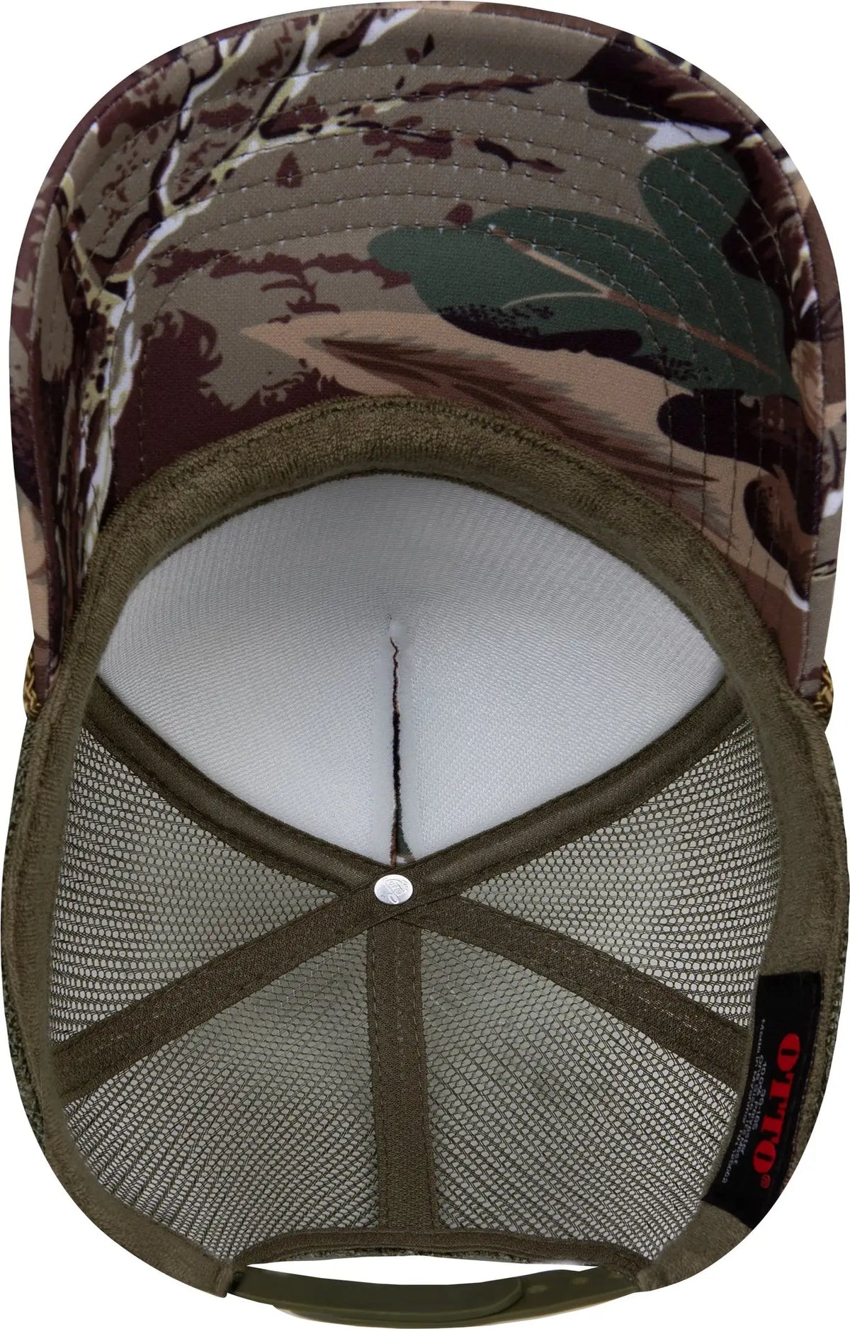 Otto 39-165 Camouflage 5 Panel High Crown Mesh Back Trucker Cap - Kha/brn/lt.ol.grn/ol.grn - 6 1/2’’ - 7 5/8’’