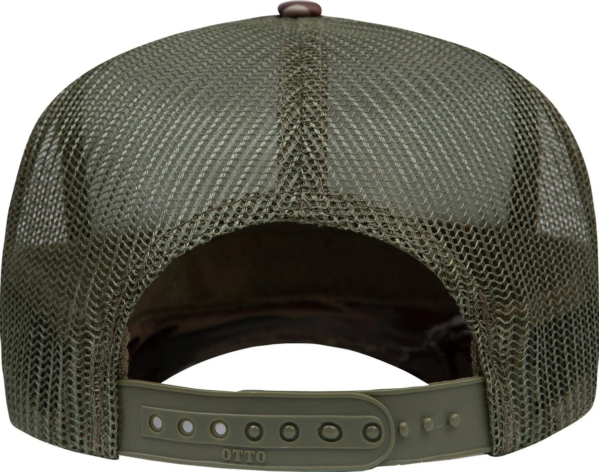 Otto 39-165 Camouflage 5 Panel High Crown Mesh Back Trucker Cap - Kha/brn/lt.ol.grn/ol.grn - 6 1/2’’ - 7 5/8’’