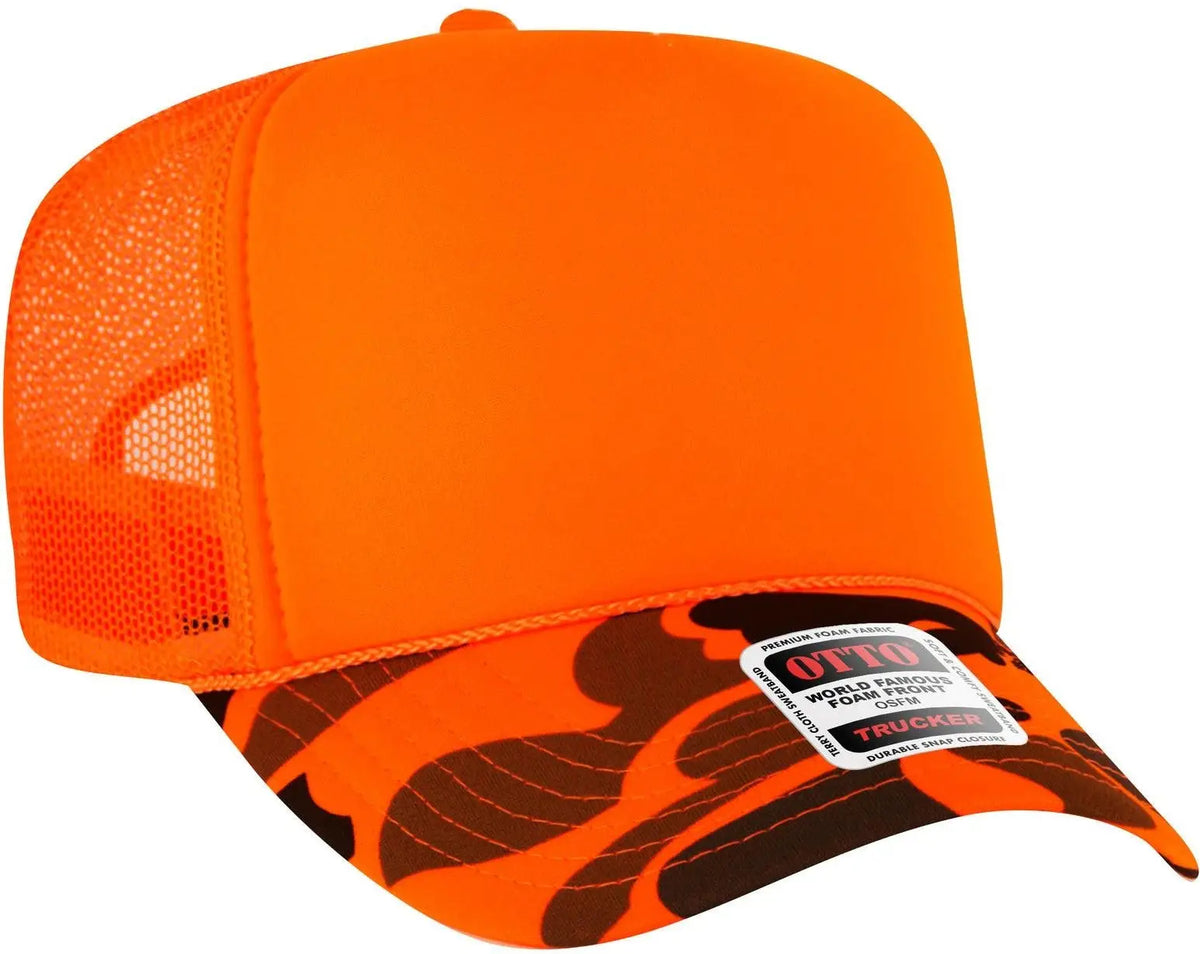 Otto 39-165 Camouflage 5 Panel High Crown Mesh Back Trucker Cap - N.org/camo - 6 1/2’’ - 7 5/8’’