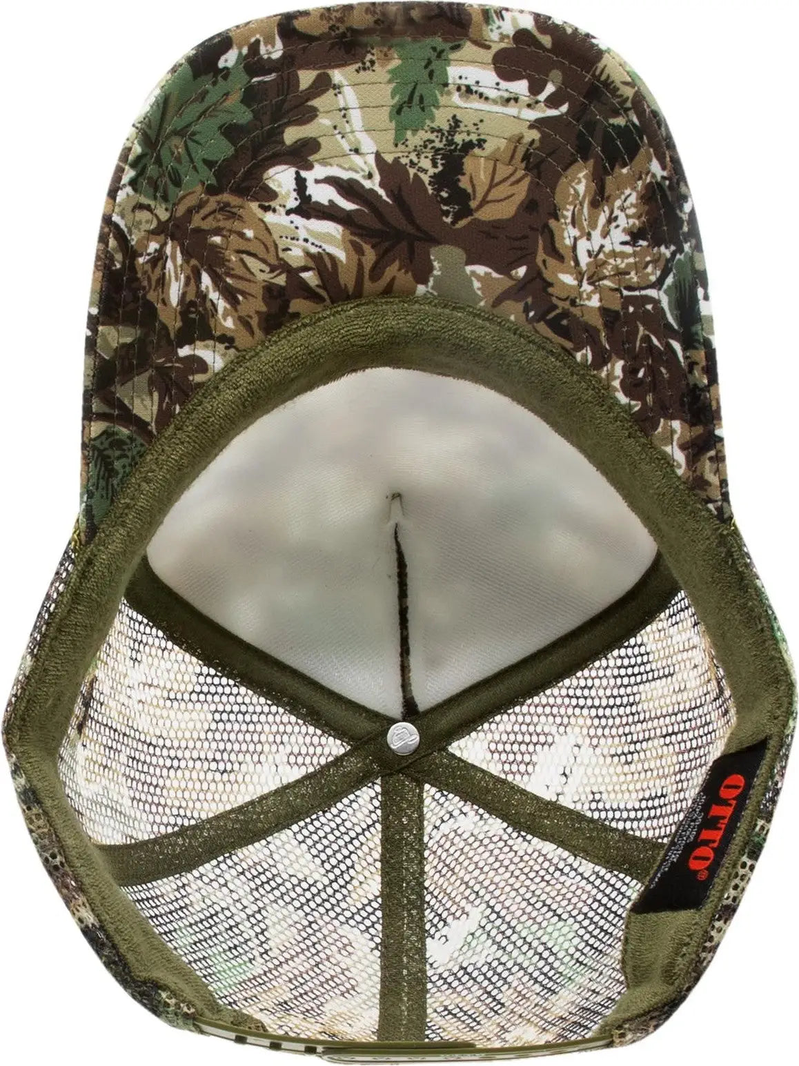 Otto 39-165 Camouflage 5 Panel High Crown Mesh Back Trucker Cap - Lt.lod/brn/kly - 6 1/2’’ - 7 5/8’’