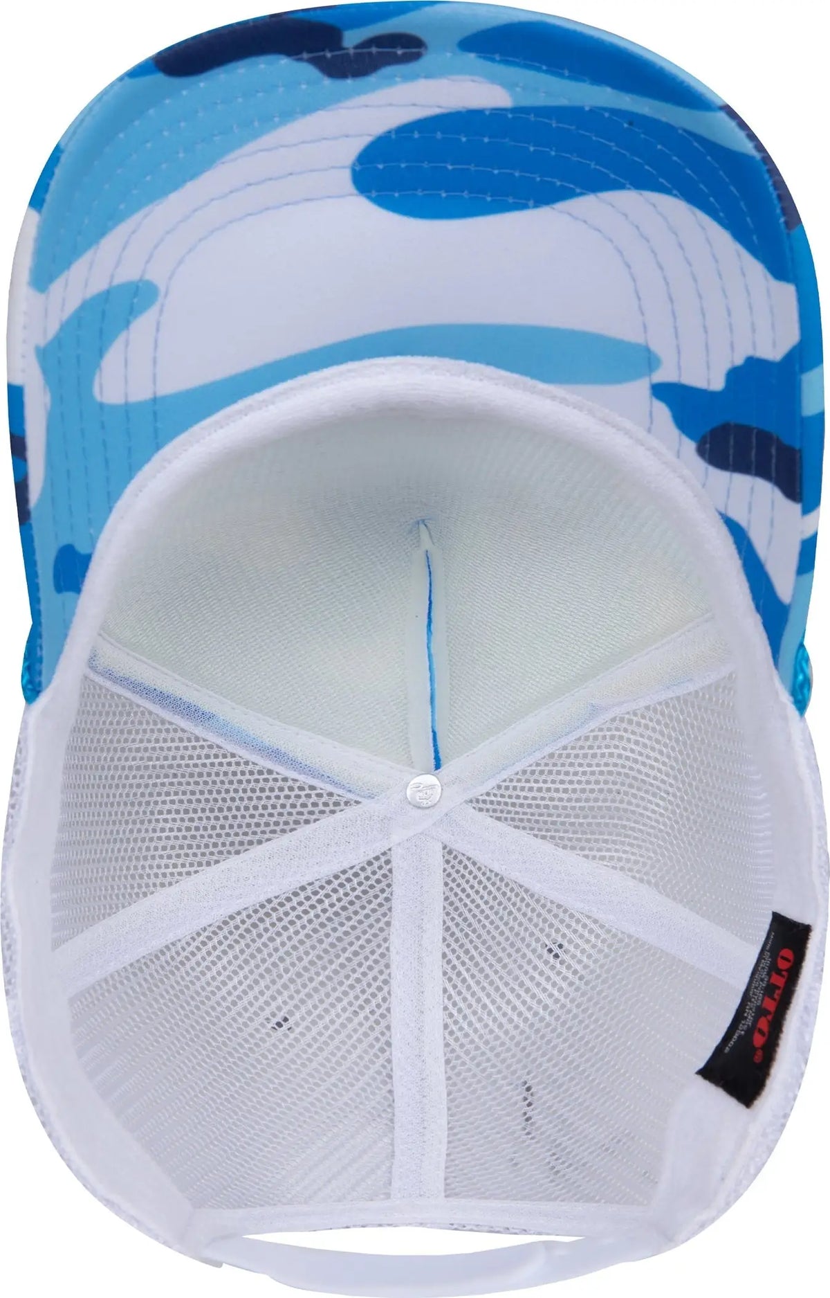 Otto 39-165 Camouflage 5 Panel High Crown Mesh Back Trucker Cap - Sky Camo/wht - 6 1/2’’ - 7 5/8’’