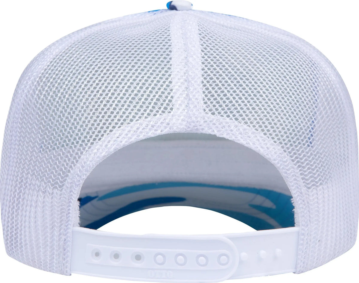 Otto 39-165 Camouflage 5 Panel High Crown Mesh Back Trucker Cap - Sky Camo/wht - 6 1/2’’ - 7 5/8’’