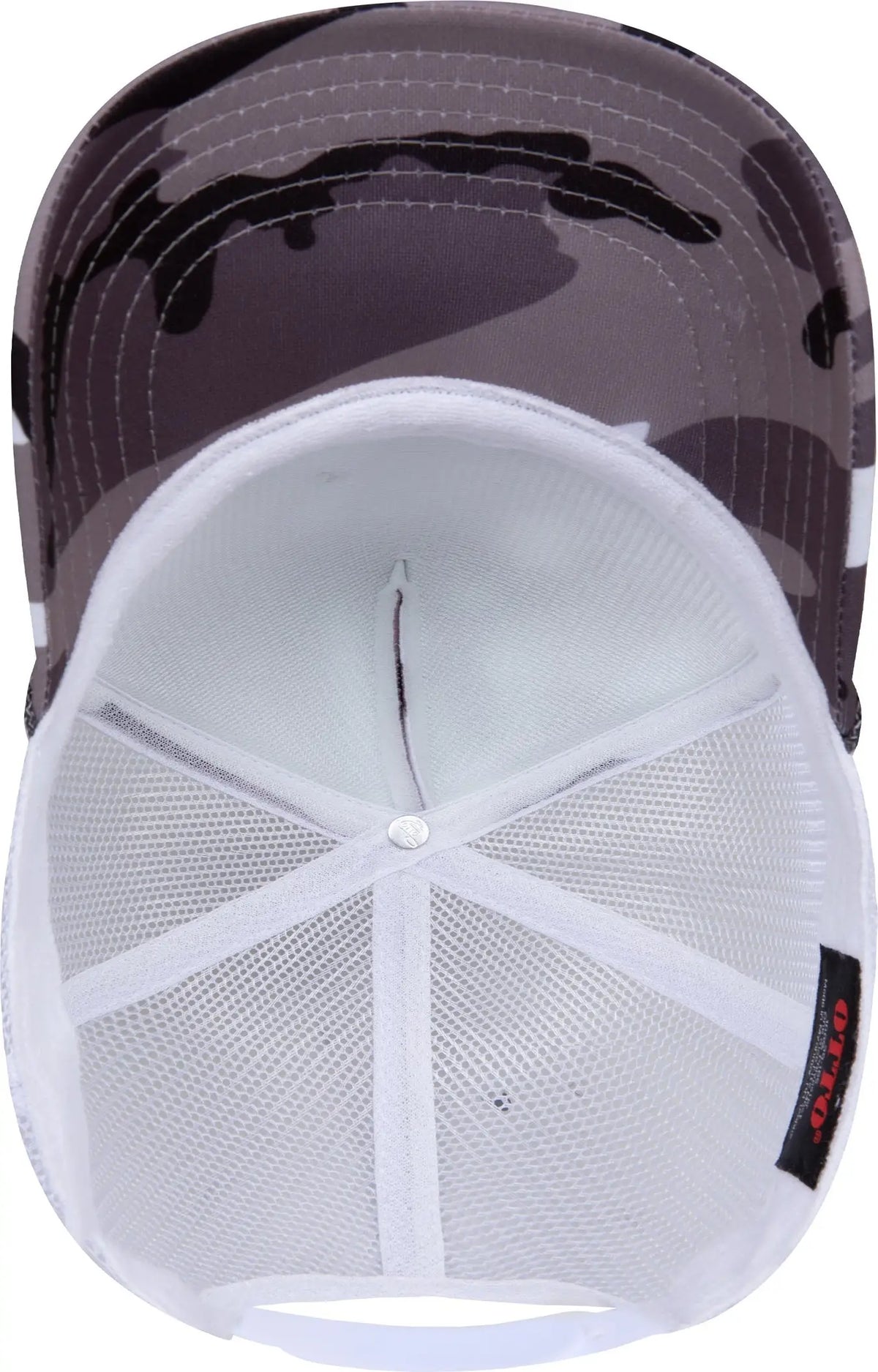Otto 39-165 Camouflage 5 Panel High Crown Mesh Back Trucker Cap - Snow Camo/wht - 6 1/2’’ - 7 5/8’’