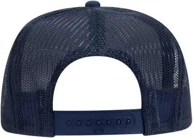 Otto 39-165 Youth 5 Panel Foam High Crown Mesh Back Trucker Snapback Cap - Navy White