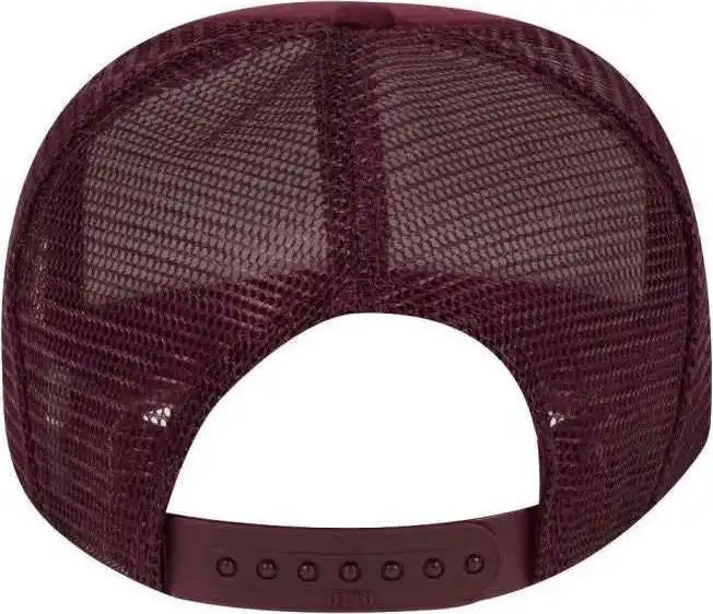 Otto 39-165 Youth 5 Panel Foam High Crown Mesh Back Trucker Snapback Cap - Maroon
