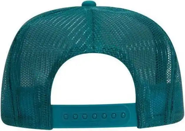 Otto 39-165 Youth 5 Panel Foam High Crown Mesh Back Trucker Snapback Cap - Jade - Green