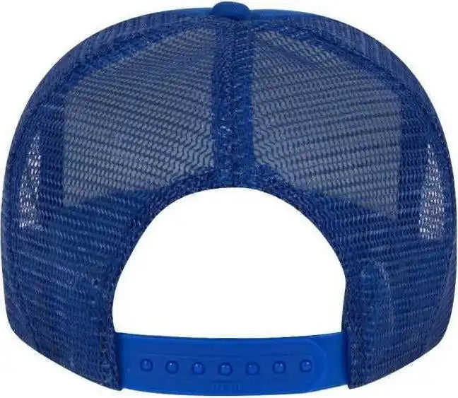 Otto 39-165 Youth 5 Panel Foam High Crown Mesh Back Trucker Snapback Cap - Royal