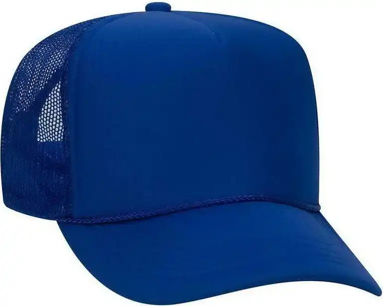 Otto 39-165 Youth 5 Panel Foam High Crown Mesh Back Trucker Snapback Cap - Royal