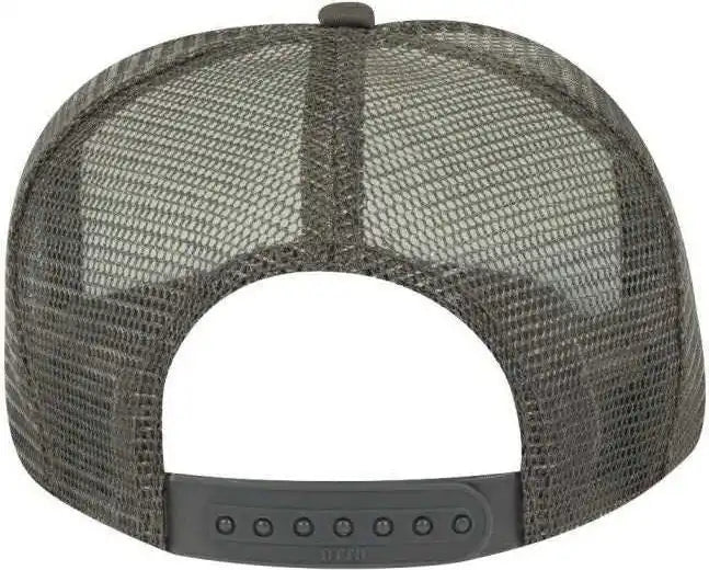 Otto 39-165 Youth 5 Panel Foam High Crown Mesh Back Trucker Snapback Cap - Charcoal White - Dark Gray