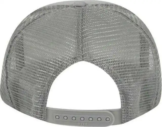 Otto 39-165 Youth 5 Panel Foam High Crown Mesh Back Trucker Snapback Cap - Gray