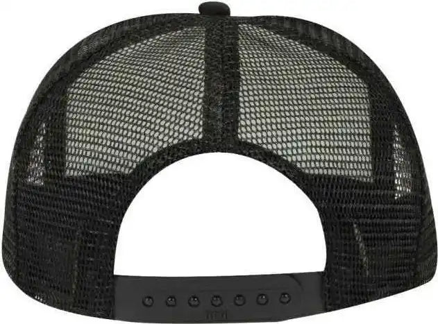 Otto 39-165 Youth 5 Panel Foam High Crown Mesh Back Trucker Snapback Cap - Black White