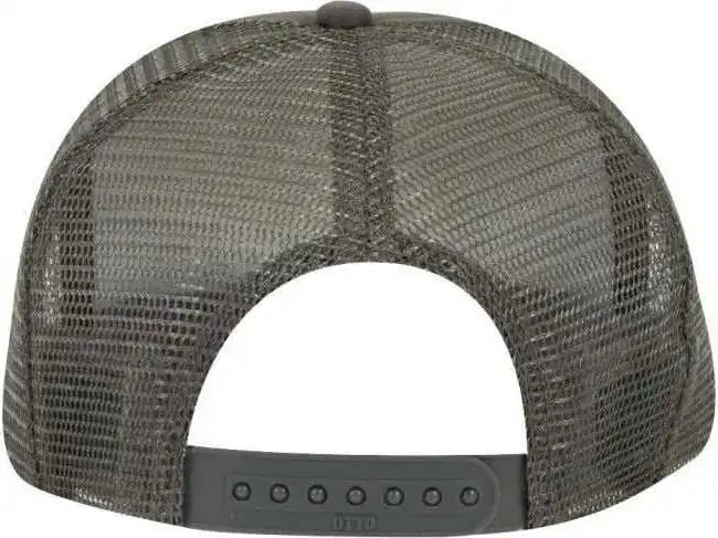 Otto 39-165 Youth 5 Panel Foam High Crown Mesh Back Trucker Snapback Cap - Charcoal Gray - Dark