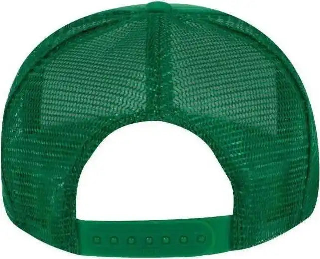Otto 39-165 Youth 5 Panel Foam High Crown Mesh Back Trucker Snapback Cap - Kelly