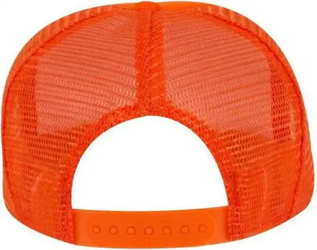 Otto 39-165 Youth 5 Panel Foam High Crown Mesh Back Trucker Snapback Cap - Orange