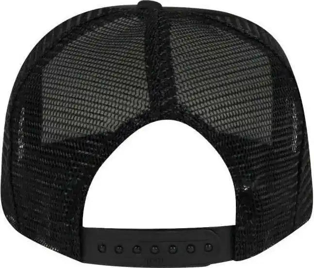 Otto 39-165 Youth 5 Panel Foam High Crown Mesh Back Trucker Snapback Cap - Black
