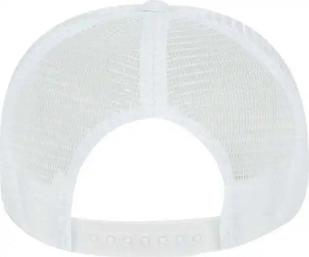Otto 39-165 Youth 5 Panel Foam High Crown Mesh Back Trucker Snapback Cap - White