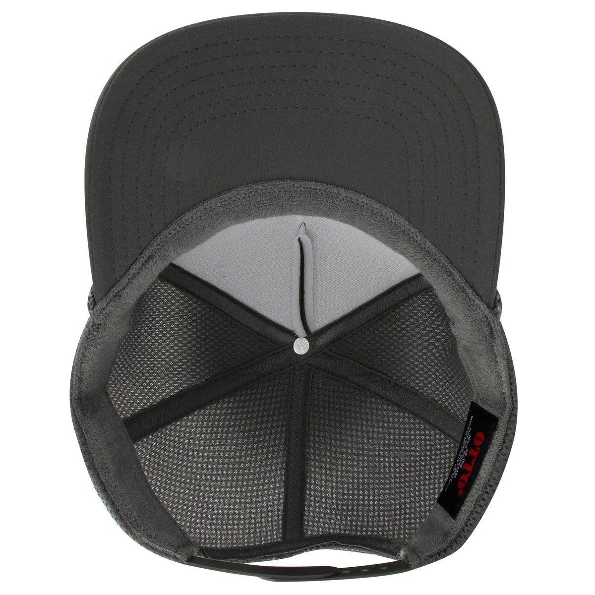 Otto 39-166 5 Panel High Crown Air Mesh Back Trucker Cap - Char. Gray - 7 3/8’’ - 5/8’’