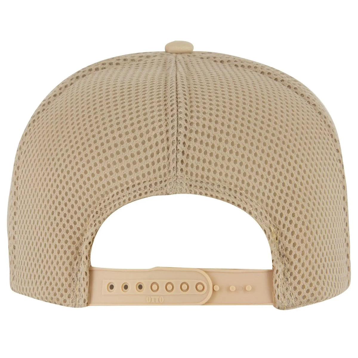 Otto 39-166 5 Panel High Crown Air Mesh Back Trucker Cap - Khaki - 7 3/8’’ - 5/8’’