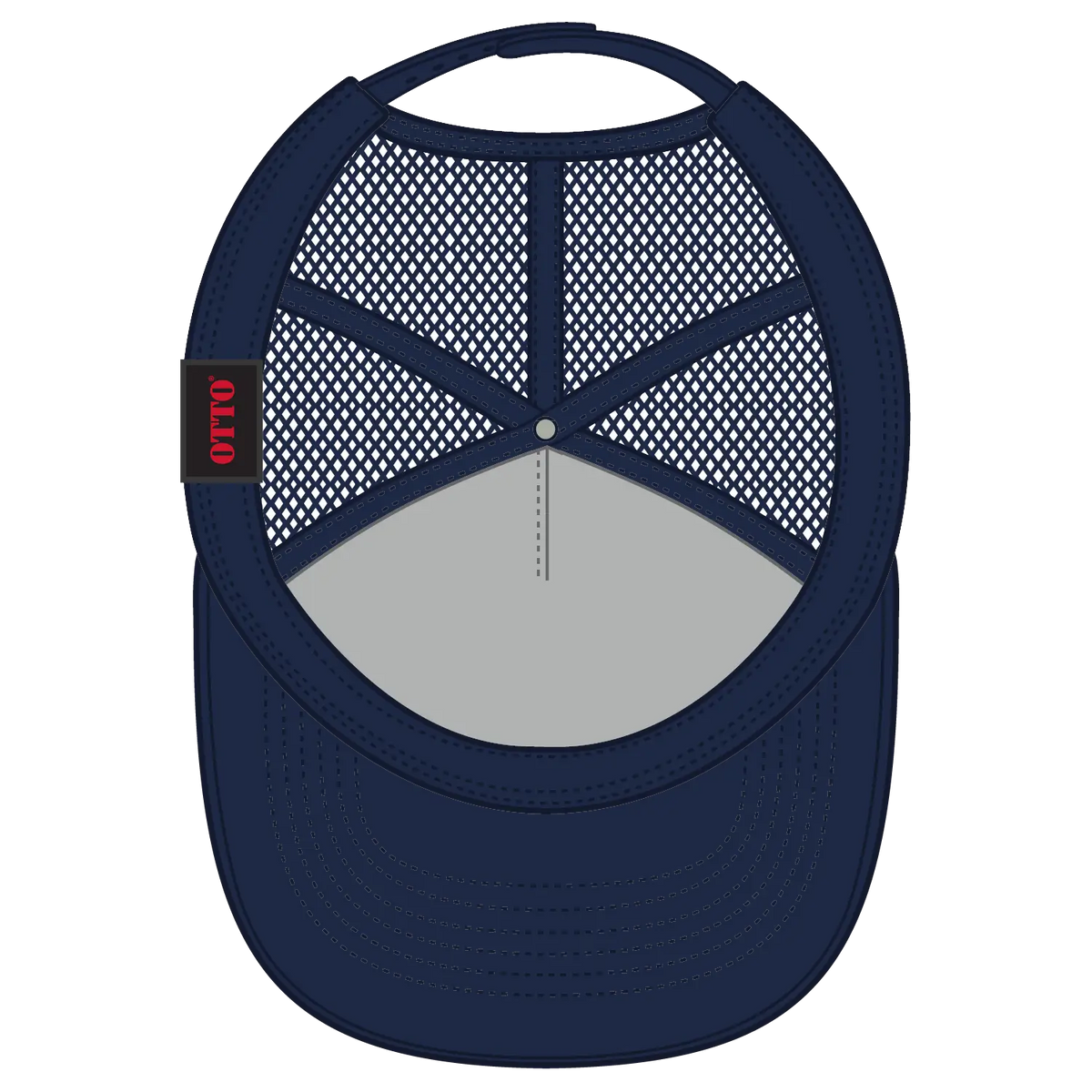Otto 39-166 5 Panel High Crown Air Mesh Back Trucker Cap - Navy - 7 3/8’’ - 5/8’’