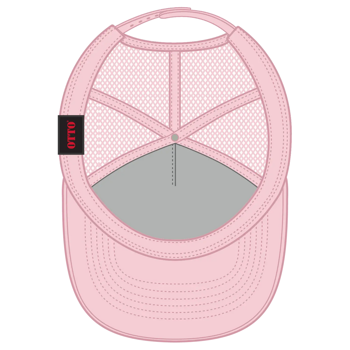 Otto 39-166 5 Panel High Crown Air Mesh Back Trucker Cap - Soft Pink - 7 3/8’’ - 5/8’’