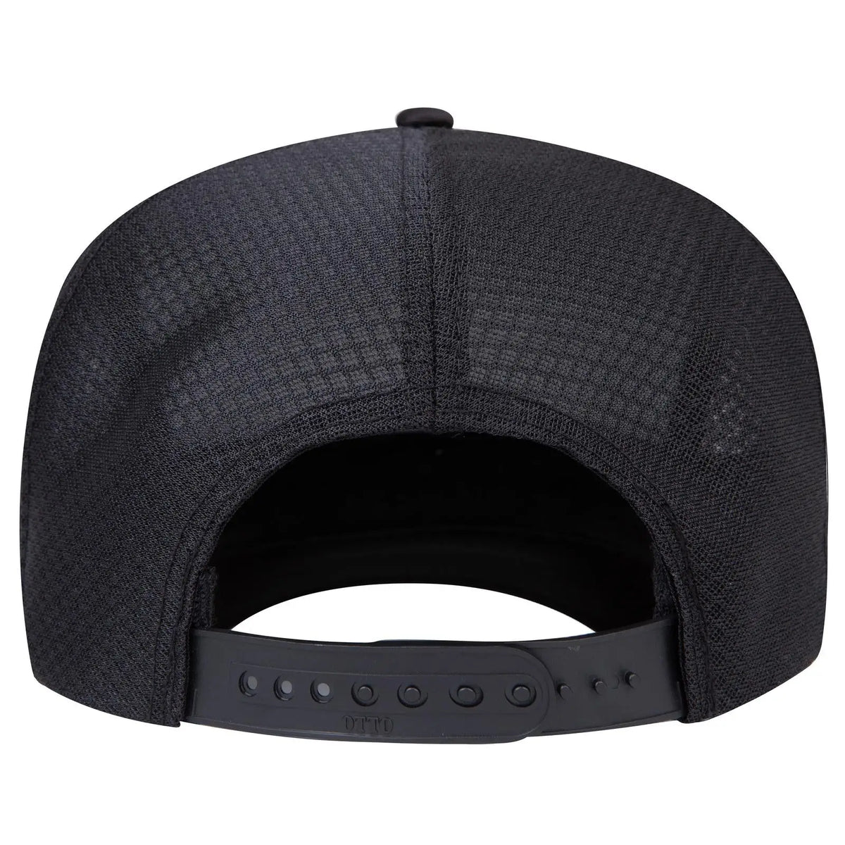 Otto 39-166 5 Panel High Crown Circle Mesh Back Trucker Cap - Black - 7 3/8’’ - 5/8’’