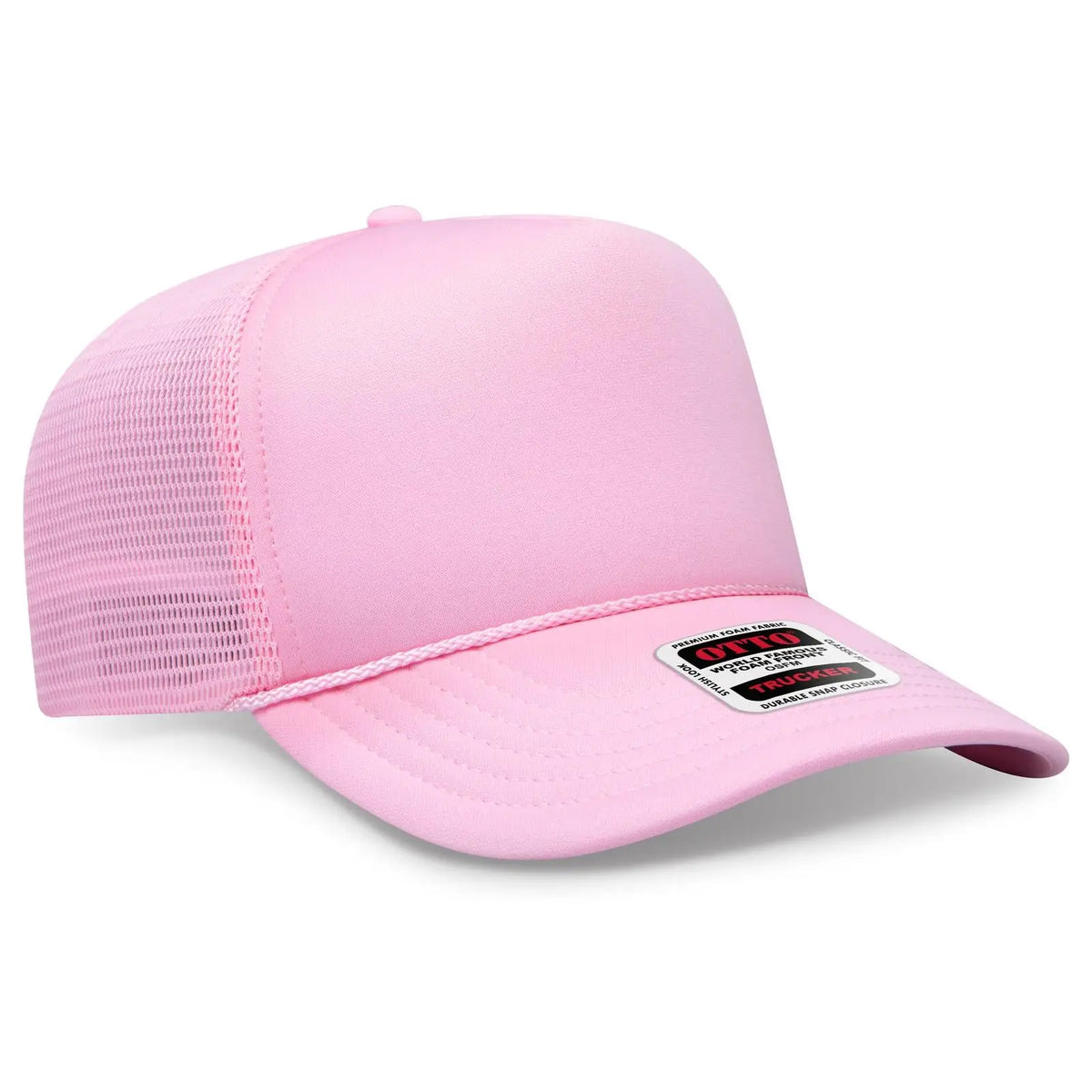 Otto 39-167 ?Otto Comfy Fit’ 5 Panel High Crown Mesh Back Trucker Cap - Pink - 7 3/8’’ - 5/8’’