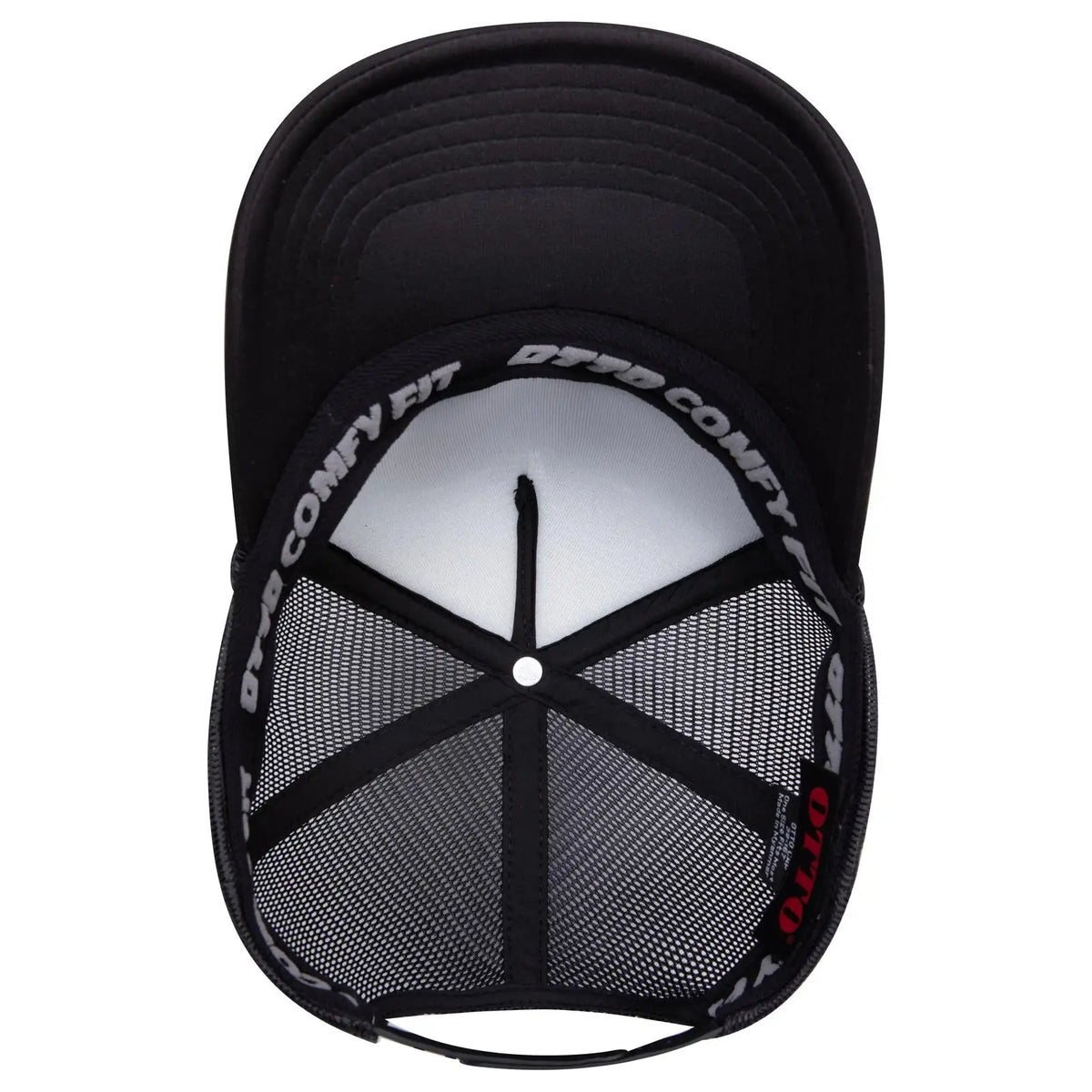 Otto 39-167 ?Otto Comfy Fit’ 5 Panel High Crown Mesh Back Trucker Cap - Black - 7 3/8’’ - 5/8’’