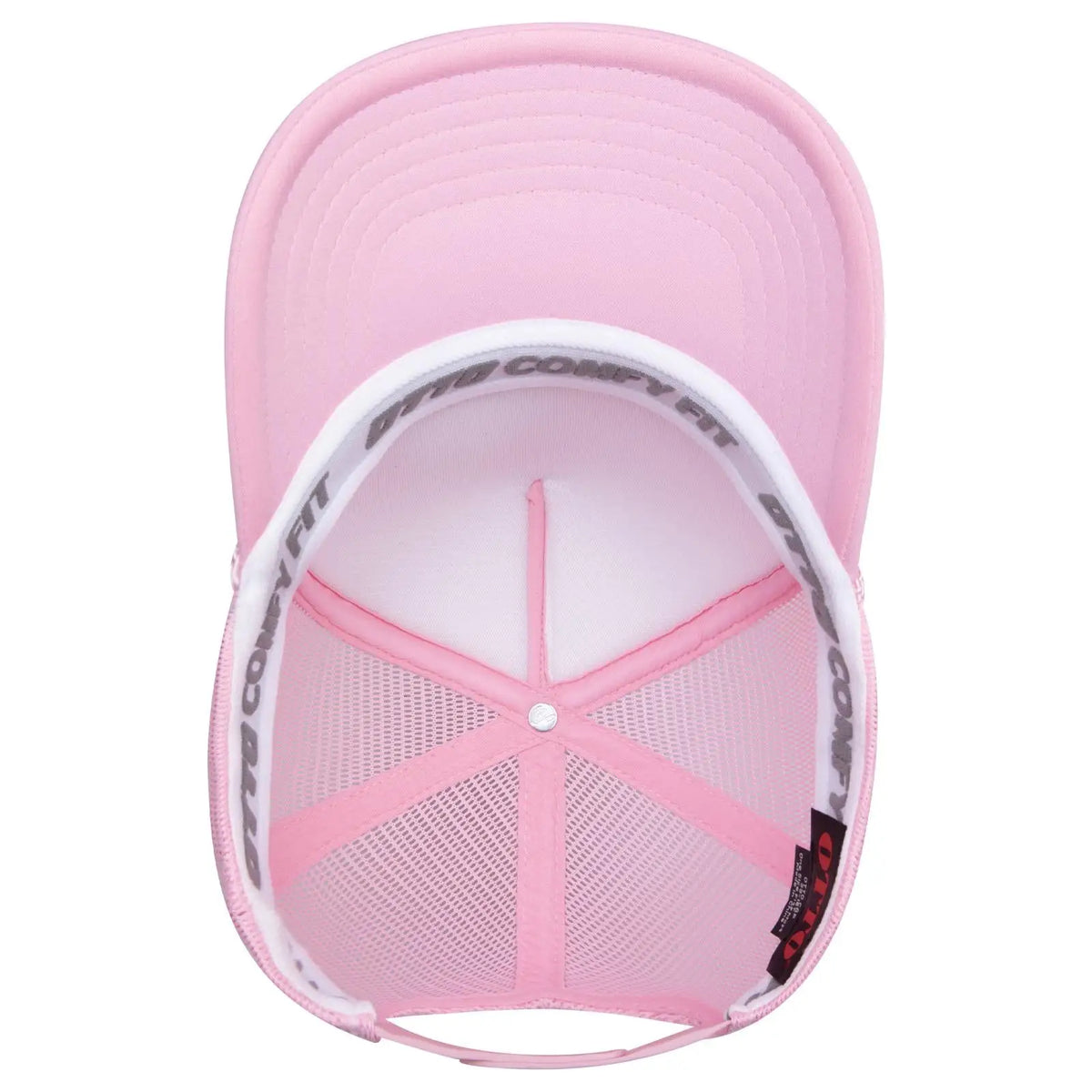 Otto 39-167 ?Otto Comfy Fit’ 5 Panel High Crown Mesh Back Trucker Cap - Pink - 7 3/8’’ - 5/8’’