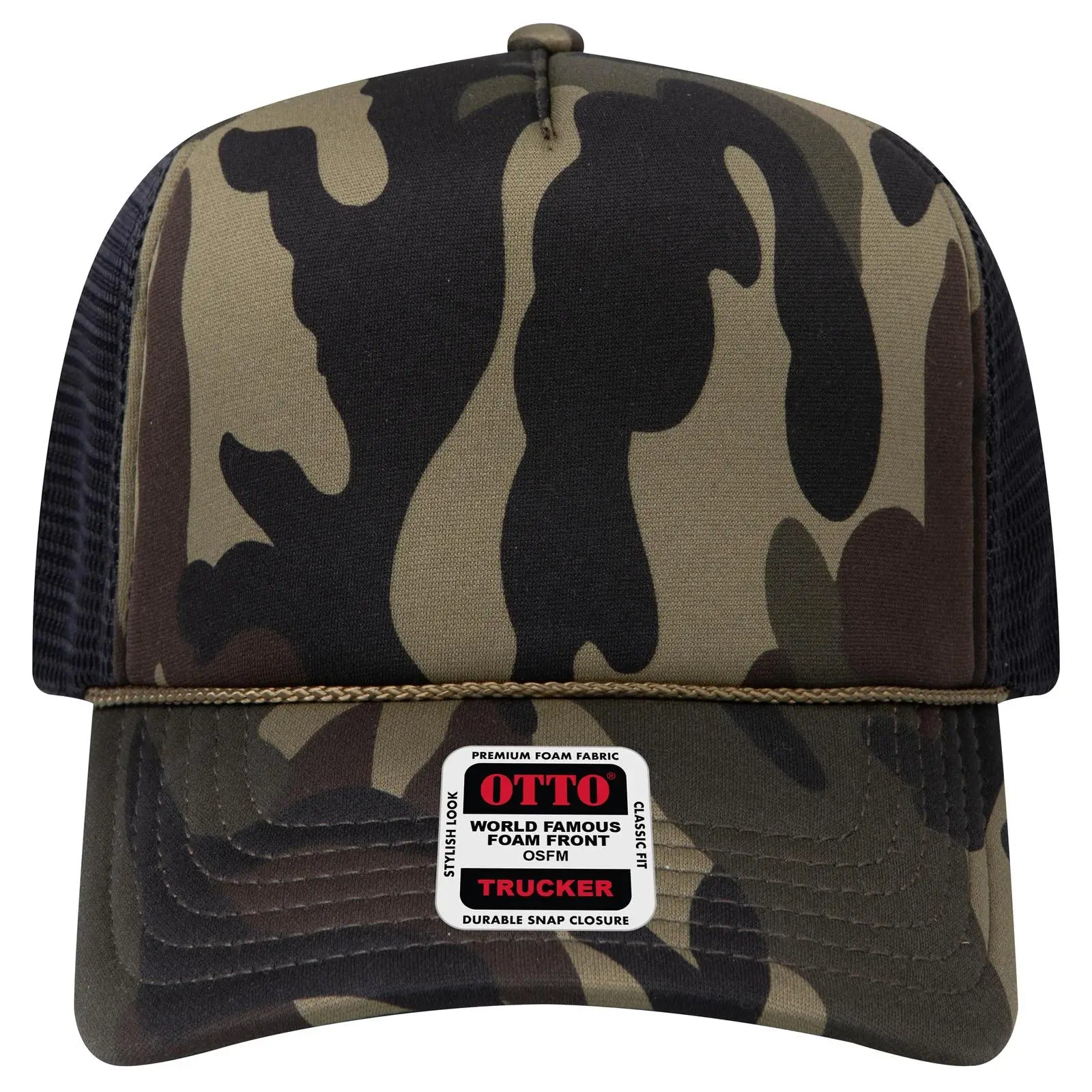 Otto 39-167 ?Otto Comfy Fit’ Camouflage 5 Panel High Crown Mesh Back Trucker Cap - 0703cpb - 7 3/8’’ - 5/8’’