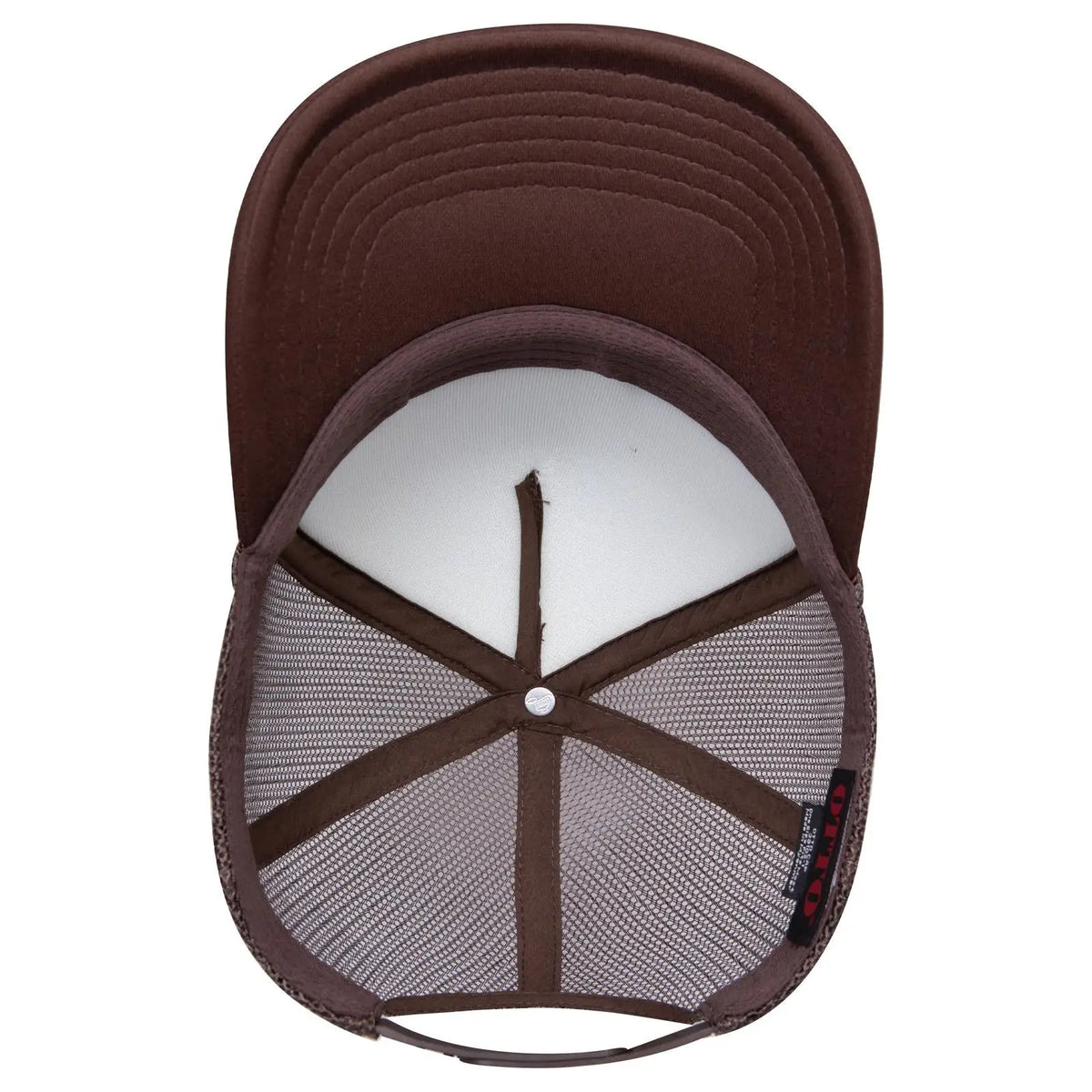Otto 39102-1 5 Panel Low Profile Mesh Back Trucker Cap - Brown - 7 3/8’’ - 5/8’’