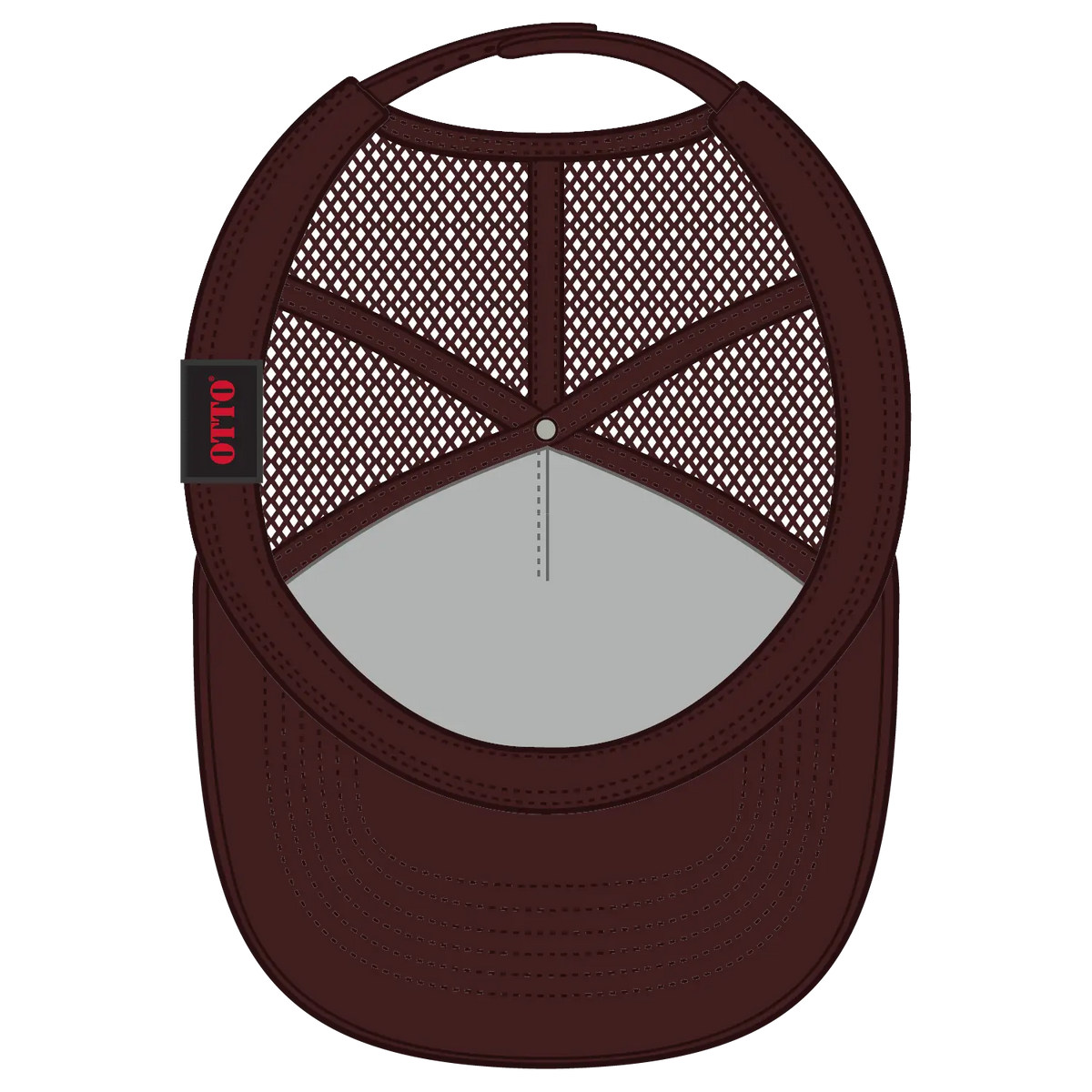 Otto 39102-1 5 Panel Low Profile Mesh Back Trucker Cap - Brown - 7 3/8’’ - 5/8’’