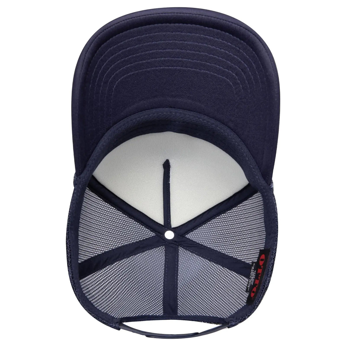 Otto 39102-1 5 Panel Low Profile Mesh Back Trucker Cap - Navy - 7 3/8’’ - 5/8’’