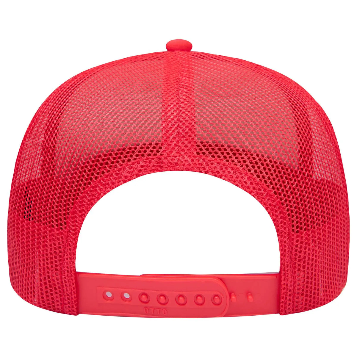 Otto 39102-1 5 Panel Low Profile Mesh Back Trucker Cap - Red - 7 3/8’’ - 5/8’’