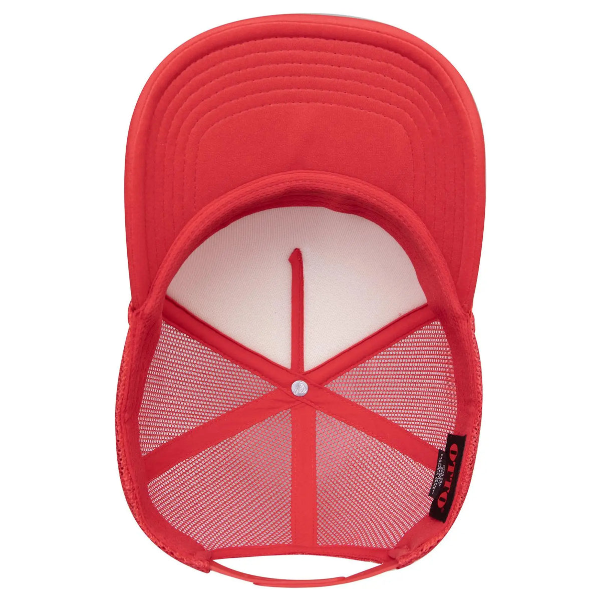 Otto 39102-1 5 Panel Low Profile Mesh Back Trucker Cap - Red - 7 3/8’’ - 5/8’’
