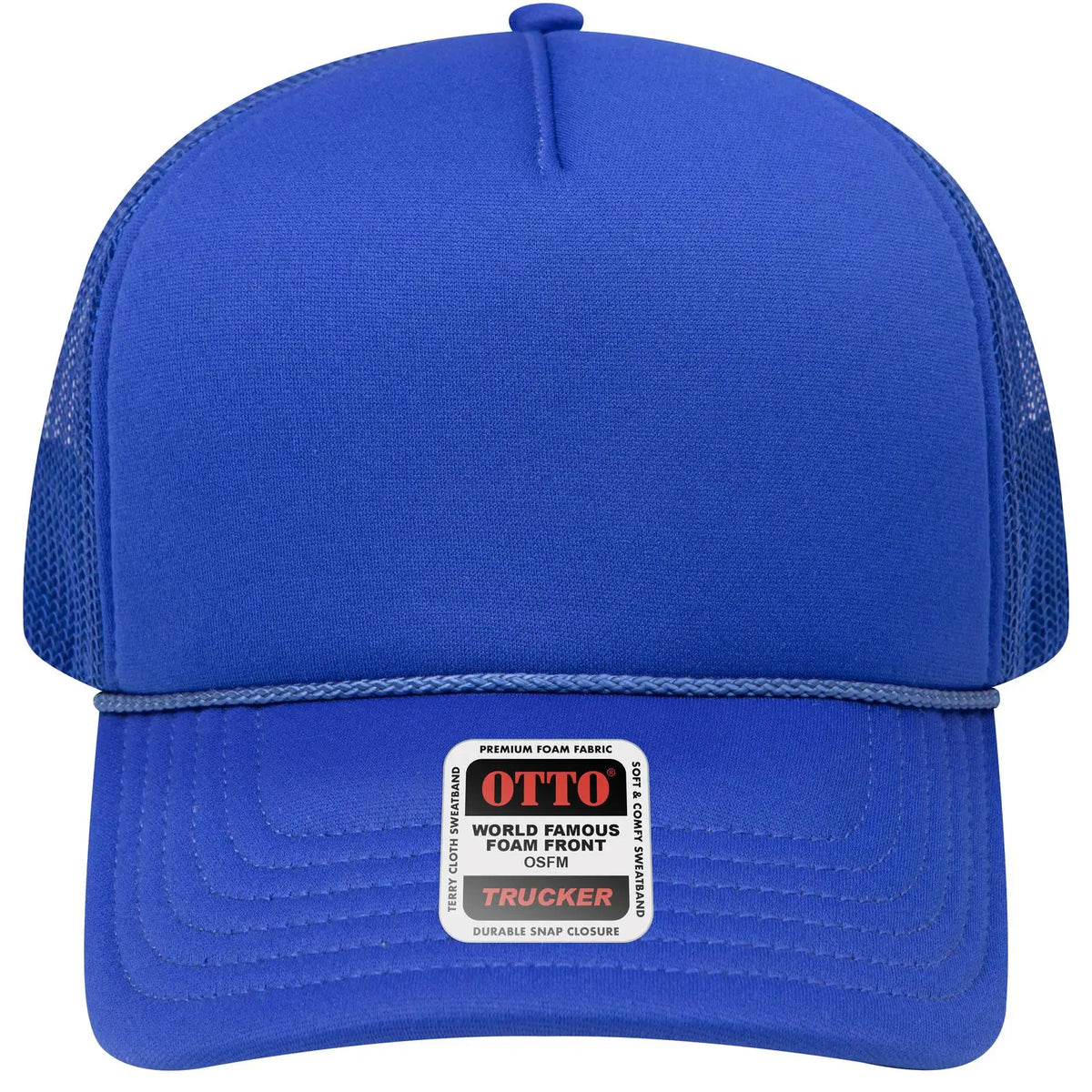 Otto 39102-1 5 Panel Low Profile Mesh Back Trucker Cap - Royal