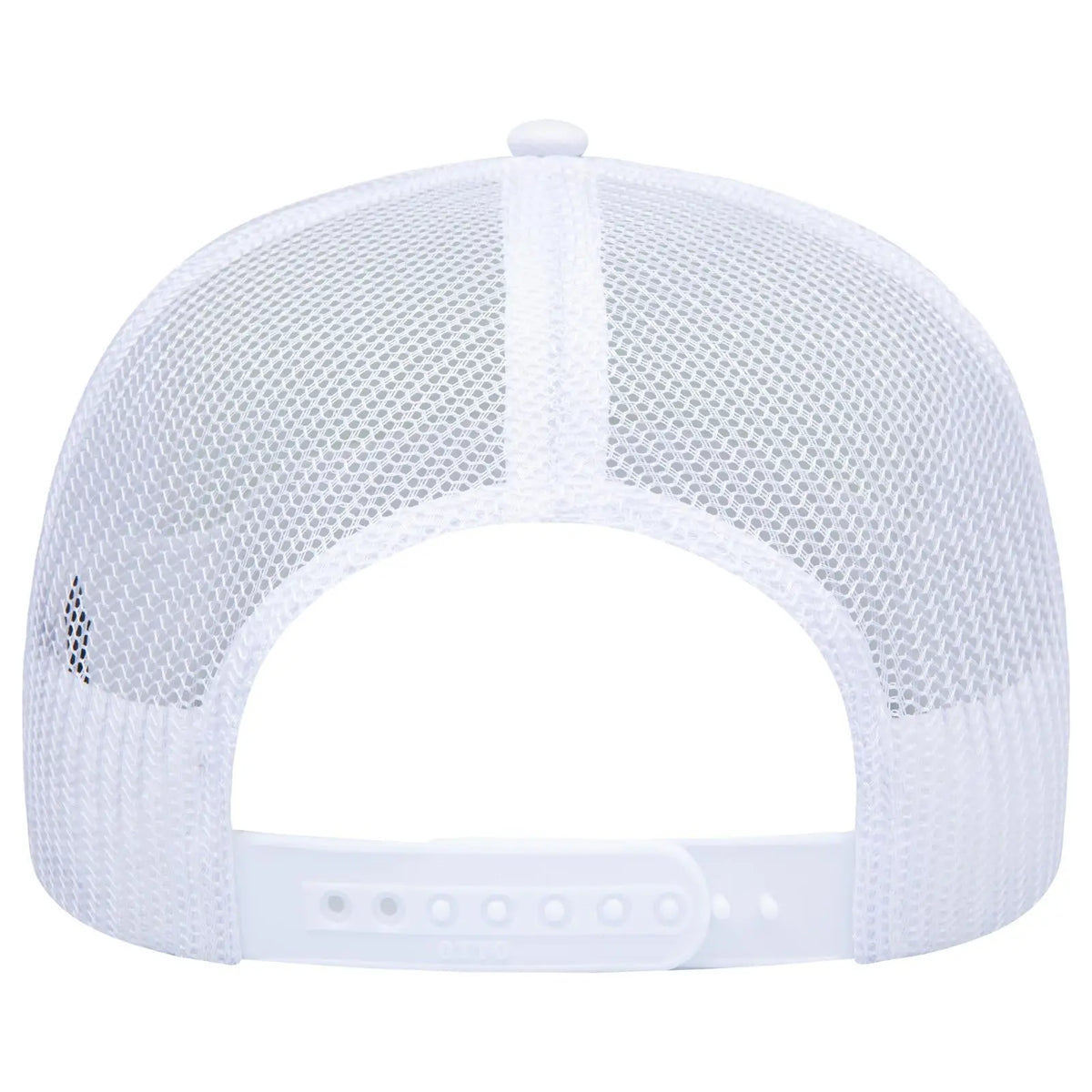 Otto 39102-1 5 Panel Low Profile Mesh Back Trucker Cap - White - 7 3/8’’ - 5/8’’