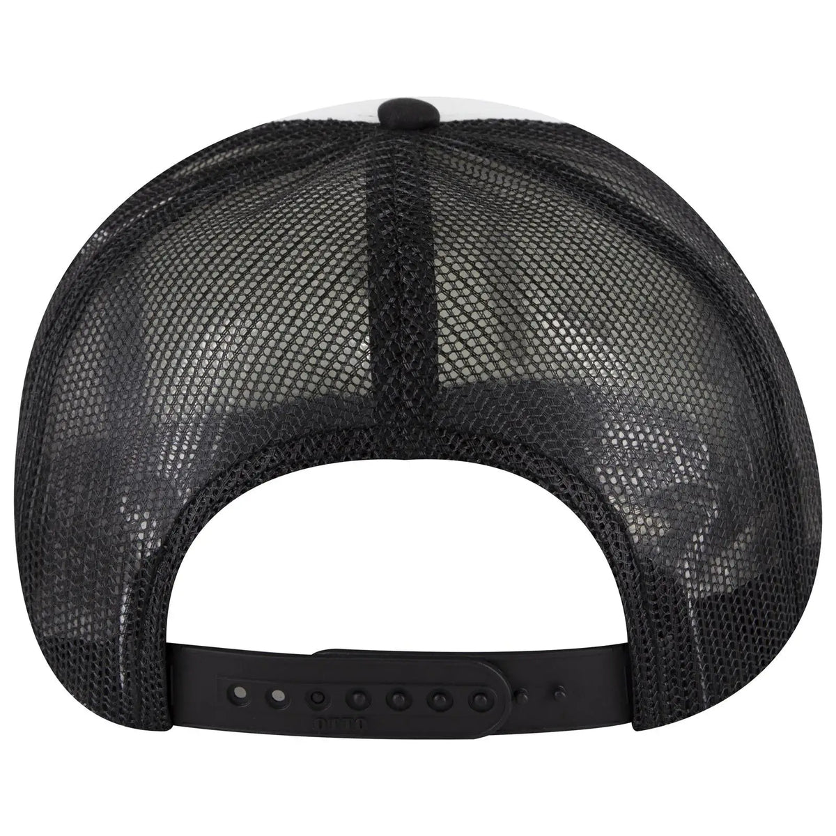 Otto 3931-1 5 Panel High Crown Mesh Back Trucker Cap - Blk/wht/blk - 7 3/8’’ - 5/8’’